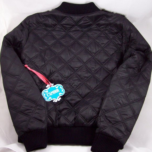 L'Amour Nanette Lepore Black Faux-Fur Jacket - Picture 5 of 7